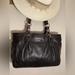 Coach Bags | Coach Leather Pleated East West Black Leather Shoulder Tote Bag F15147 | Color: Black/Silver | Size: Os