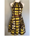 Jessica Simpson Dresses | Jessica Simpson Belted Halter Dress In Brown And Yellow - Size 4 | Color: Brown/Yellow | Size: 4