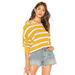 Free People Sweaters | Free People Womens Sweater Size Small Mustard Pink "Just My Stripe" Pullover | Color: Pink/Yellow | Size: S