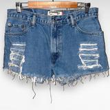 Levi's Shorts | Levi’s Highwaisted Denim Lace Pocket Shorts | Color: Blue/White | Size: 10