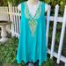 Lilly Pulitzer Dresses | Lily Pulitzer Green Owen Trapeze Shift Dress Embroidery | Color: Blue/Gold | Size: S