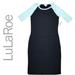 Lularoe Dresses | Julia Black / Mint Randy Sleeves Bodycon Dress New | Color: Black/Blue | Size: Xxs