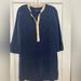 J. Crew Dresses | Jcrew Navy Silk Pocket Dress Size 4 | Color: Blue/Cream | Size: 4