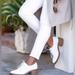 Michael Kors Shoes | Michael Kors Edison White Suede Oxford Block Heel Size 9 | Color: White | Size: 9