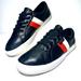 Ralph Lauren Shoes | Lauren Ralph Lrl Women’s Janson Blue Red Leather Low Top Sneakers Shoes 8.5b | Color: Black/Red | Size: 8.5
