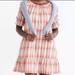 Madewell Dresses | Madewell Plaid Dress Popover Mini Dress Size Large | Color: Cream/Orange | Size: L
