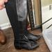 Michael Kors Shoes | Michael Kors Mk Black Leather Stretch Zip Up Boot Size 8 | Color: Black | Size: 8