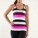 Lululemon Athletica Tops | Host Pick Lululemon Cool Racerback Tank Top In Pow Stripe Raspberry Sz 6 | Color: Black/Pink | Size: 6