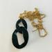 Nine West Jewelry | Nine West Necklace Black Glittery Links Pendant Gold Tone Links 36-38" | Color: Gold | Size: Os