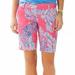 Lilly Pulitzer Shorts | Lilly Pulitzer Chipper Bermuda Short Samba Pink Blue Print Size 4 | Color: Blue/Pink | Size: 4