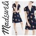 Madewell Dresses | Madewell Silk Poppy Dress Cactus Flower Navy Mini - Size 0 | Color: Blue | Size: 0