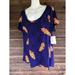 Lularoe Tops | Lularoe Classic T Shirt Medium Blue Leaf Regular Short Sleeve- Roomy & Soft | Color: Blue | Size: M