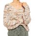 Free People Sweaters | Free People Mendocino Highland V Neck Long Sleeve Pullover Sweater Small | Color: Green/Pink | Size: S