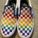 Vans Shoes | New Custom Rainbow Checkered Comfy Cush Vans W8.5 M7 | Color: Red | Size: 8.5