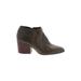 1.State Ankle Boots: Green Solid Shoes - Women's Size 6 1/2 - Almond Toe