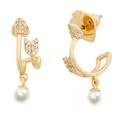 Kate Spade Jewelry | Kate Spade Love Game Pearl Double Huggies Hoop Earrings | Color: Gold | Size: Os