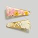 Madewell Accessories | New! Madewell Two-Pack Floral Inlay Hair Clips | Color: Pink/Yellow | Size: Os