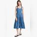 Madewell Dresses | Madewell Women's Button-Front Tiered Midi Dress In Striped Blue White Nautical | Color: Blue/White | Size: Various