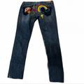 Levi's Jeans | Levi’s Super Low Sz 7 Specialty Design Jeans One Of A Kind Rainbow Ufo Aliens | Color: Blue | Size: 7j