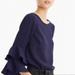 J. Crew Tops | J. Crew Tiered Bell Sleeve Top In Drapey Crepe Navy Blue 8 | Color: Blue | Size: 8