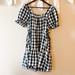 Madewell Dresses | Nwt Madewell | Gingham Puff Sleeve Dress | Color: Black/White | Size: L