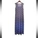 Lularoe Dresses | Lularoe Danny Sleeveless Maxi Dress | Color: Blue/White | Size: 3x