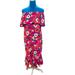 Lularoe Dresses | Lularoe Multicolored Floral Pattern Dress Women’s Xlarge Off Shoulder | Color: Pink/Purple | Size: Xl