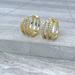 Anthropologie Jewelry | New ~ Anthropologie Triple Pave Crystal Gold Huggie Earrings | Color: Gold | Size: Os