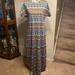 Lularoe Dresses | Large Lularoe Maria Maxi Dress-Grey White And Pinks Aztec Design | Color: Gray/Pink | Size: L