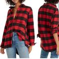 Madewell Tops | Madewell Ex-Boyfriend Oversized Boyfriend Shirt - Euc (Xs) | Color: Black/Red | Size: Xs