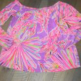 Lilly Pulitzer Tops | Lilly Pulitzer Xs Enna Knit Off The Shoulder Top Shirt Tunic Blouse 26132 D68 | Color: Pink/Purple | Size: Xs