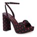 Kate Spade Shoes | Kate Spade New York Confetti Red And Black Heart-Print Platform Sandals Size 8.5 | Color: Black/Red | Size: 8.5