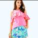 Lilly Pulitzer Tops | Lilly Pulitzer Lyra Top Pink Sunset Size Xs | Color: Pink | Size: Xs