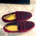 Zara Shoes | Maroon Velvet Zara Loafers Size 39 | Color: Red | Size: 39