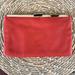 J. Crew Bags | J.Crew 100% Leather Red Orange Clutch | Color: Gold/Red | Size: See Measurements