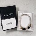 Nine West Jewelry | Nine West Bracelet Silver Tone Stretch Mesh Gold Silver Rhinestone Beads | Color: Gold/Silver | Size: Os
