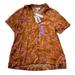 Jessica Simpson Tops | New Jessica Simpson Women S Rust Pink Floral Camp Shirt Spring Tropic Pockets | Color: Orange | Size: S