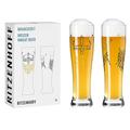 Ritzenhoff 3481009 Wheat Beer Glass, 500 ml, Set of 2, Brauchzeit Series, Viking Motif, Gold, Made in Germany