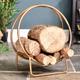 Black Country Metal Works Copper Contemporary Circular Log Rack & Holder With Handle - 45cm