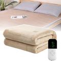 Flannel Electric Blanket Heating Pad Electric Blanket Heating Blanket Electric Mattress with 9 Heating Settings and Timing Function Skin Friendly Flannel for Cold Winter,Khaki-1.5 * 0.8meters