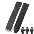 BKUANE 20mm 22mm Cowhide Watch Bands for Omega Seamaster 300 Speedmaster DE VILLE Watch Strap for Men Bracelet Point buckle for man woman (Color : Black black black, Size : 22mm)