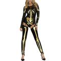 Scary Halloween Horror 2023 Y2*K Halloween Costumes for Women High Waist Tights Stockings Jumpsuit with Print Costume for Kids Boys Cosplay Halloween Bodysuit With Mask, gold, One size