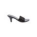 Mootsies Tootsies Mule/Clog: Slip-on Kitten Heel Casual Black Print Shoes - Women's Size 8 - Open Toe