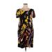 Monroe and Main Casual Dress: Black Paint Splatter Print Dresses - Women's Size X-Large
