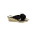 Montego Bay Club Wedges: Black Print Shoes - Women's Size 8 - Open Toe