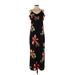 Mossimo Casual Dress - Maxi: Black Floral Dresses - New - Women's Size Small