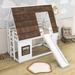 Harper Orchard Worthland Twin Over Twin Size Wood Bunk Bed w/ Ladder & Slide in Brown/White | 82 H x 42 W x 79 D in | Wayfair