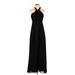 White House Black Market Cocktail Dress - A-Line Halter Sleeveless: Black Print Dresses - Women's Size 4
