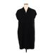 Carmen Carmen Marc Valvo Casual Dress - Shift V Neck Short sleeves: Black Print Dresses - Women's Size X-Large