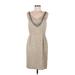 Antonio Melani Casual Dress - Sheath Scoop Neck Sleeveless: Tan Print Dresses - Women's Size 6